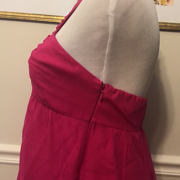 Tibi hot pink fuchsia 100% silk halter top size 4 - Picture 5 of 10